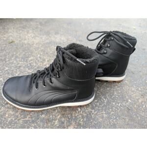 PUMA Mens Desierto Fun Leather Boots US 8 40.5 Lace Up Combat Military Utility